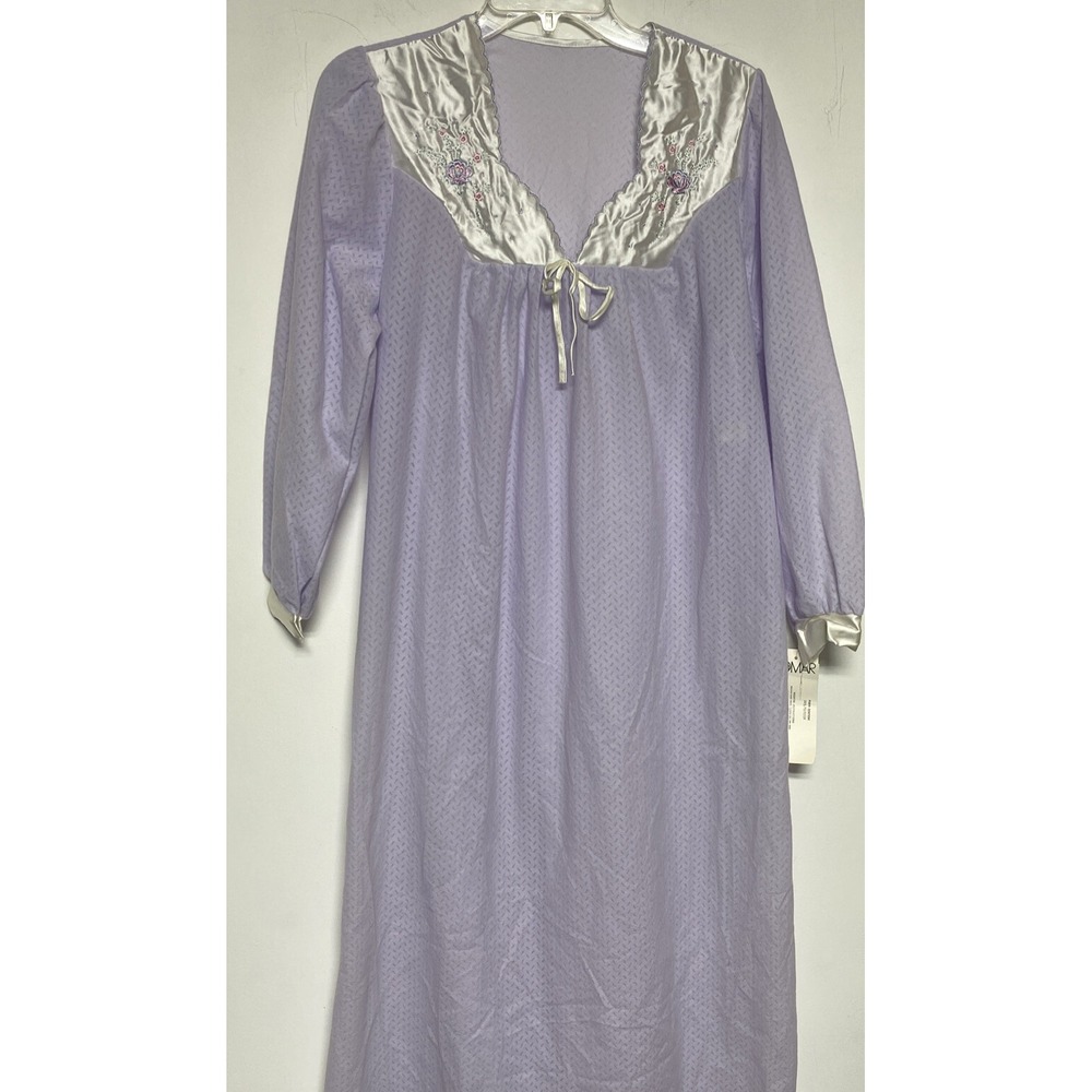 NWT Vintage Komar Long Modest House Coat Nightgown USA Medium Purple collar